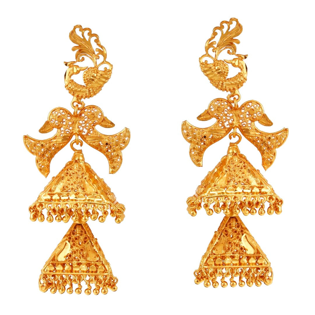 Salankara Creation Multi Layer Dazzling Jhumka Earrings