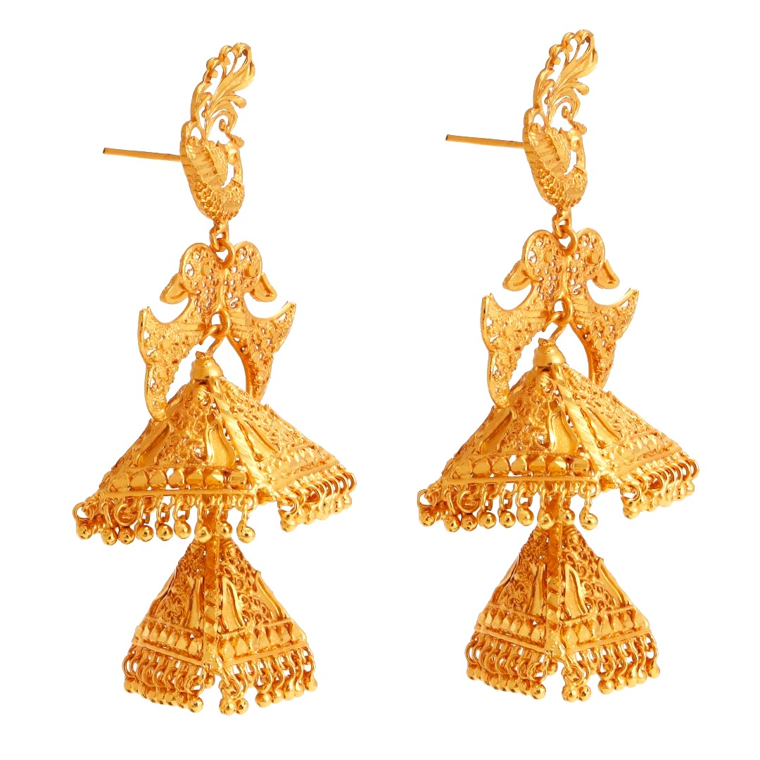Salankara Creation Multi Layer Dazzling Jhumka Earrings