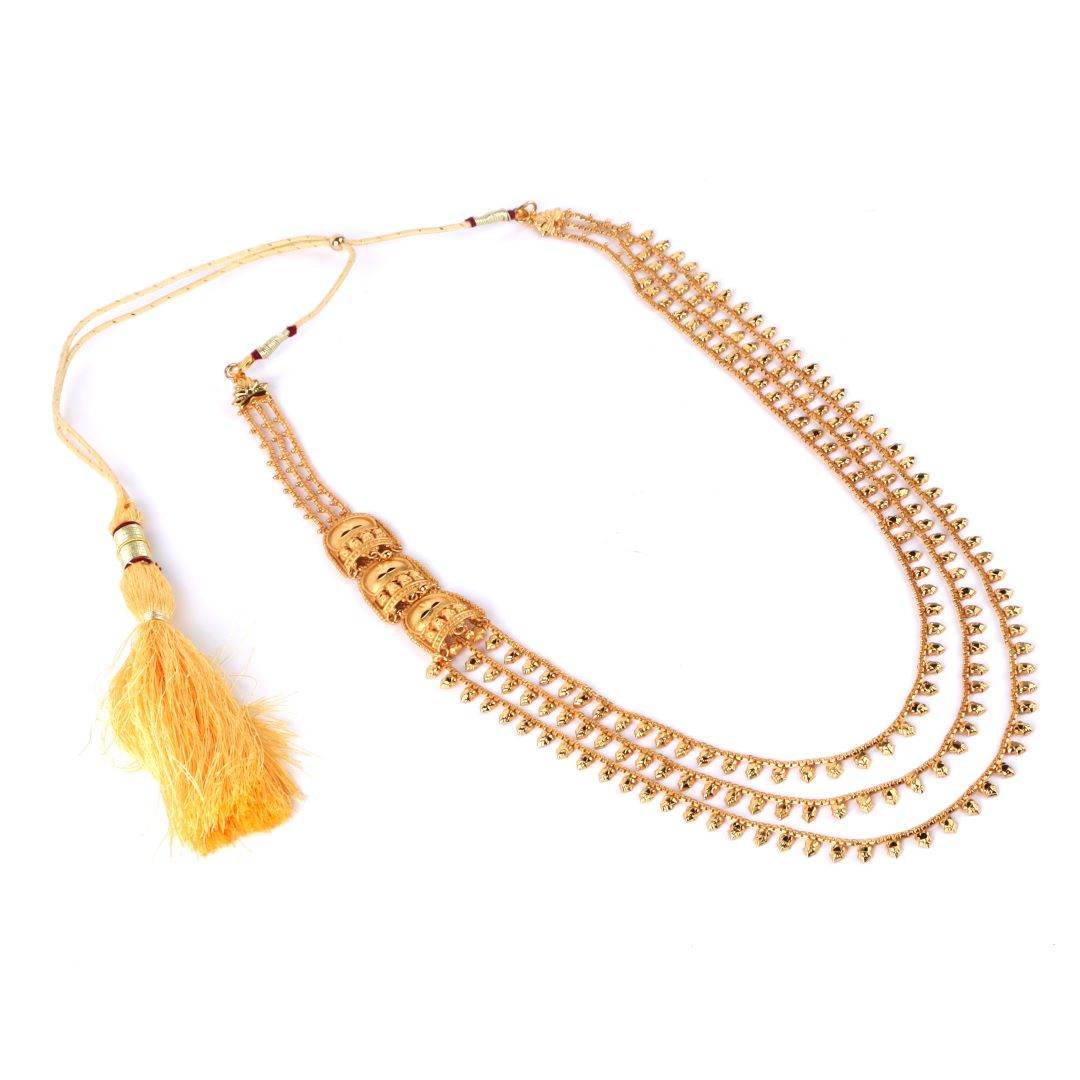 Salankara Creation Side Kulo Locket Lahari Necklace with Earrings Pair - Salankara Creation