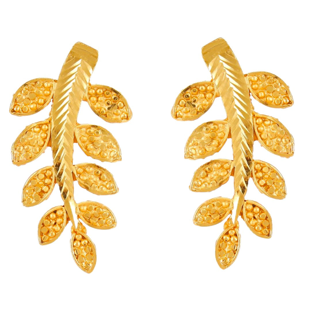 Salankara Creation Stylish short length tie chain with long leaf locket with earrings set